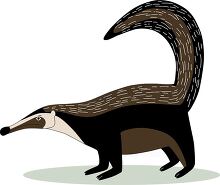 graphic illustration of an anteater side view