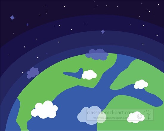 view of earth from space clipart