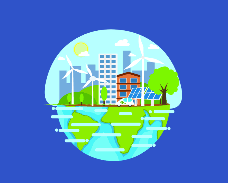 environment renewable energy animated clipart
