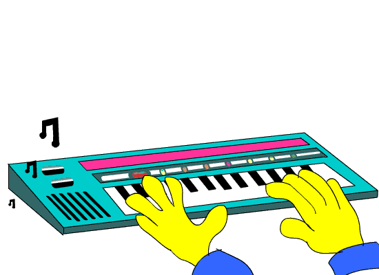 hands playing a keyboard