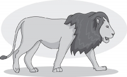 african lion clipart 04A gray