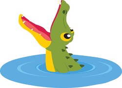 alligator jumping out of water with open mouth clipart 318