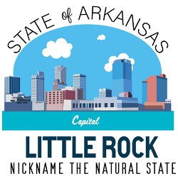 Arkansas state capital Little Rock nickname natural state clipar