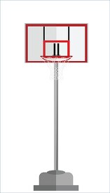 baseket ball hoop on a stand on white background clipart
