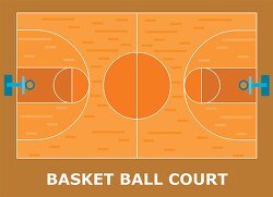 basketball court illustrated clipart