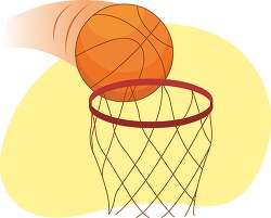 basketball flying into hoop clipart
