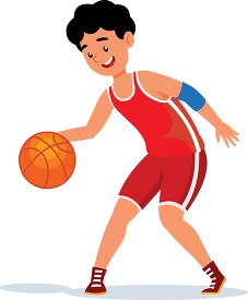 basketball player bouncing ball clipart