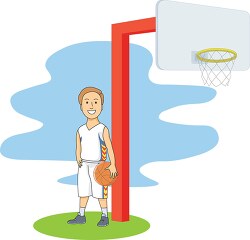 basketball player standing near hoop