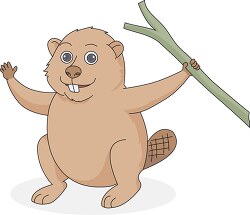 beaver holding a tree branch