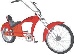 bicycle clipart red chopper style bike