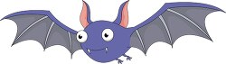 big eyed cute purple bat clipart