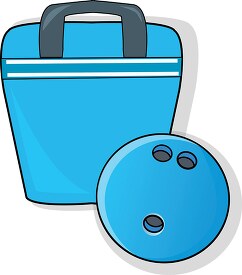 blue bowling bag with blue ball clipart
