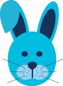 blue cartoon style rabbit clipart