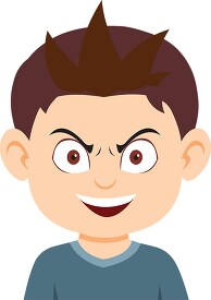 boy character devil expression clipart