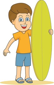 boy holding a surfboard