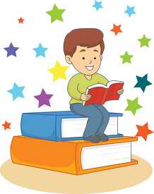 boy reading book star background 2a