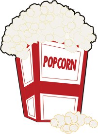 bucket of popcorn at movie theatre clipart