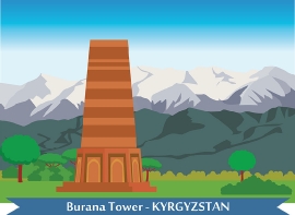 burana tower kyrgyzstan clipart