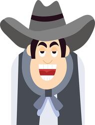 cartoon cowboy character wearing hat clipart