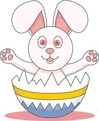 cartoon style easter rabbit in easter egg
