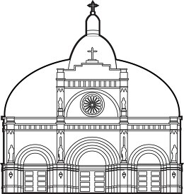 cathedral front view black outline
