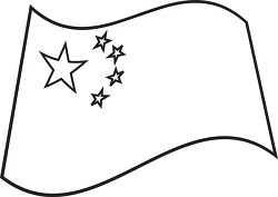 China wavy flag black outline clipart