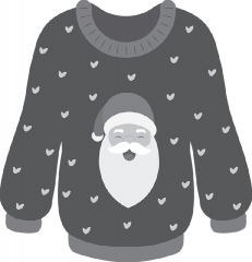 christmas sweater with santa claus gray color