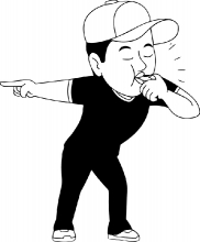coach blows whistle outline clipart