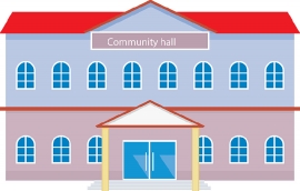 community hall building clipart 039