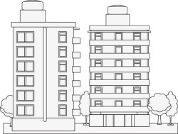 condominium building clipart 123 outline black