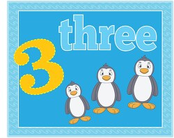 counting numbers three penguins