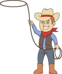 cowboy with rope lasso clipart 622