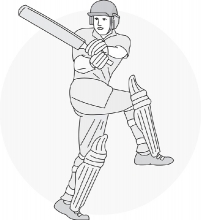 cricket player swing bat 23 gray