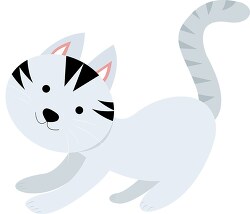 cute playful gray cat vector clipart