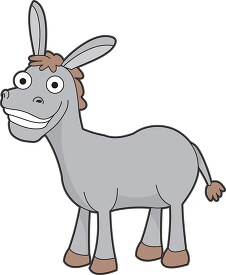 cute smiling cartoon donkey clipart