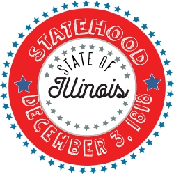 date of illinois statehood 1818 round style with stars clipart i