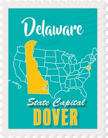 delaware state map stamp capital