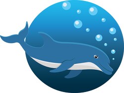 dolphin swimming in ocean clipart