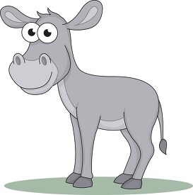 donkey cartoon character with big eyes clipart