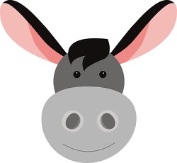 donkey face cartoon style vector clipart