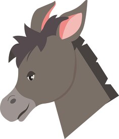 donkey face side view vector clipart 