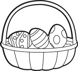 easter basket with eggs outline 213
