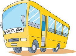 empty school bus cartoon style clipart