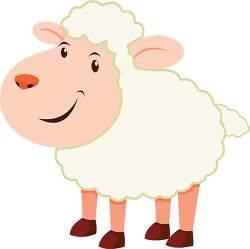 farm animal cute smiling cartoon style sheep clipart