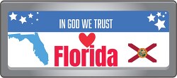 florida state license plate with motto clipart