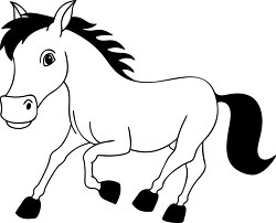 galloping horse black outline clipart