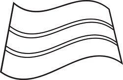 Gambia wavy flag black outline clipart