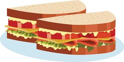 garden style club sandwich food clipart