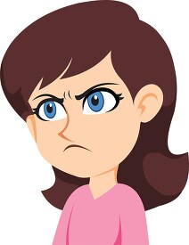 Girl character angry expression clipart