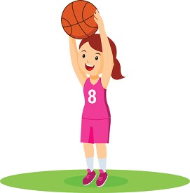 girl playing basketball sports clipart